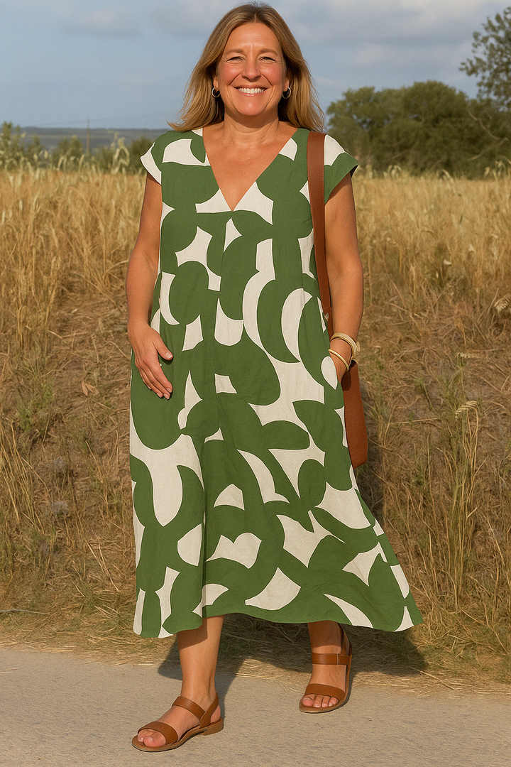 The Celia | Abstract Tummy Covering Dress