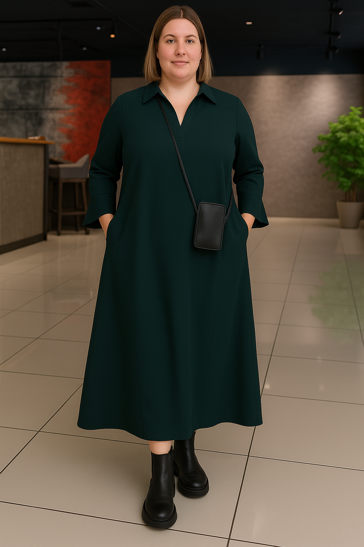 The Lara | Long Sleeve Tummy Covering Dress