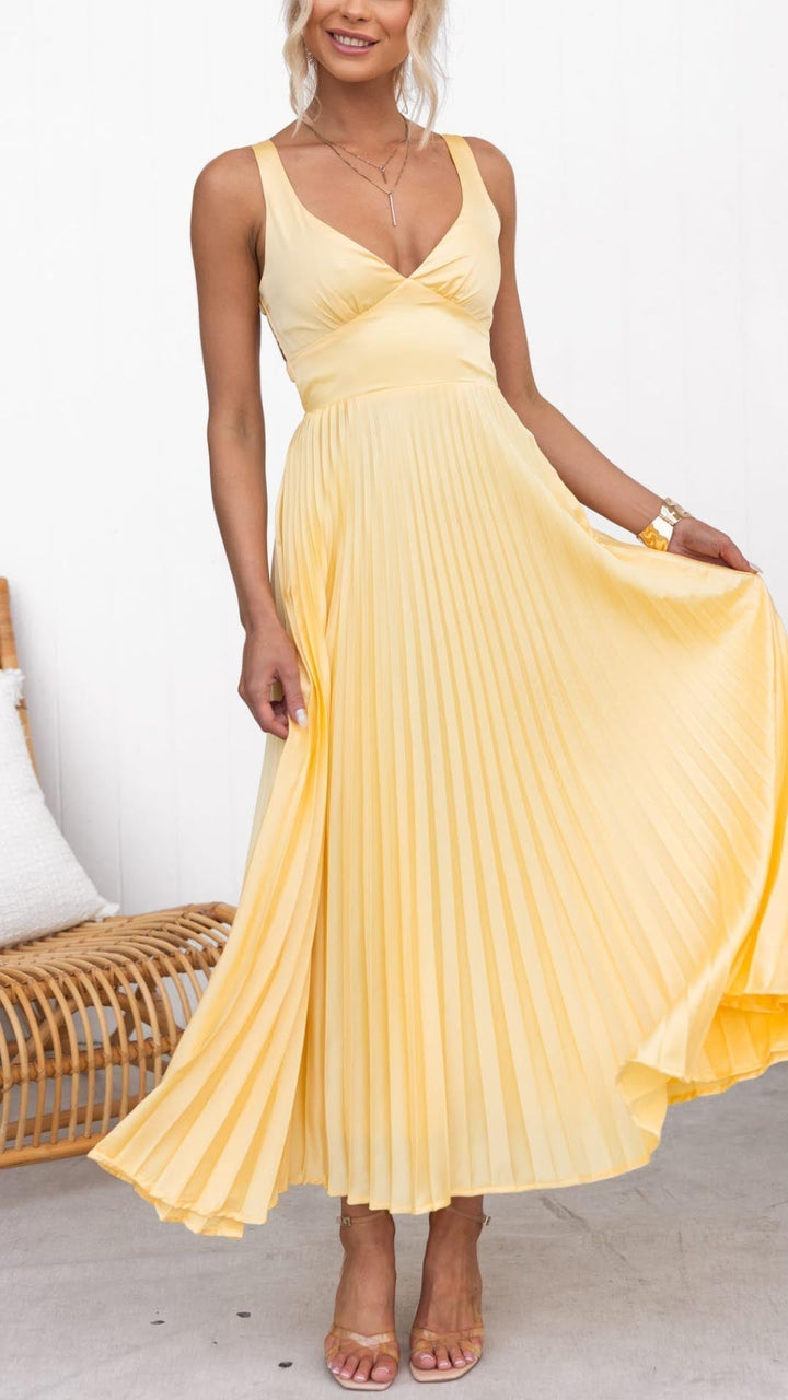 The Elise Pleated Midi Dress