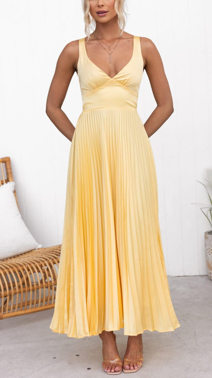 The Elise Pleated Midi Dress