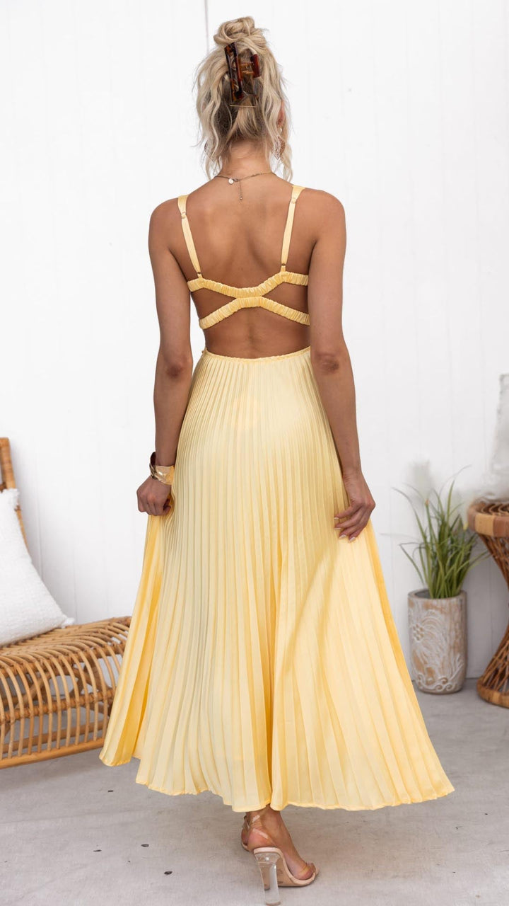 The Elise Pleated Midi Dress